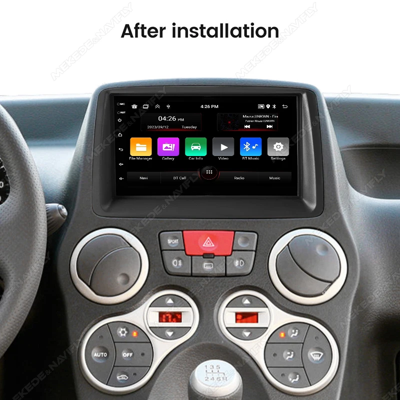 MEKEDE Car Radio GPS Navigation System for FIAT Panda 2003 -2012 Android Auto Video Player Carplay Screen Stereo WIFI Head Unit
