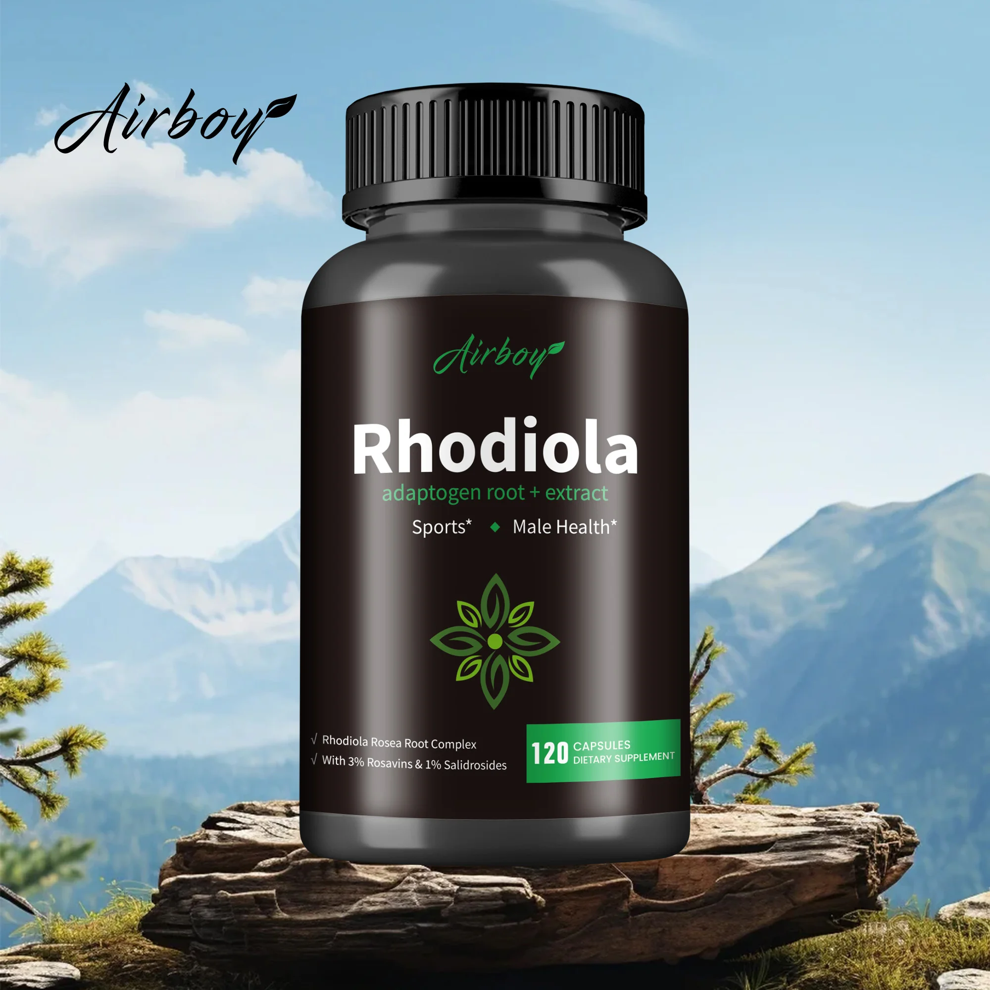 Rhodiola Rosea-cápsulas potenciadoras de energía y resistencia, alivia el estrés, mejora el estado de ánimo y Mejora el enfoque, 120 cápsulas