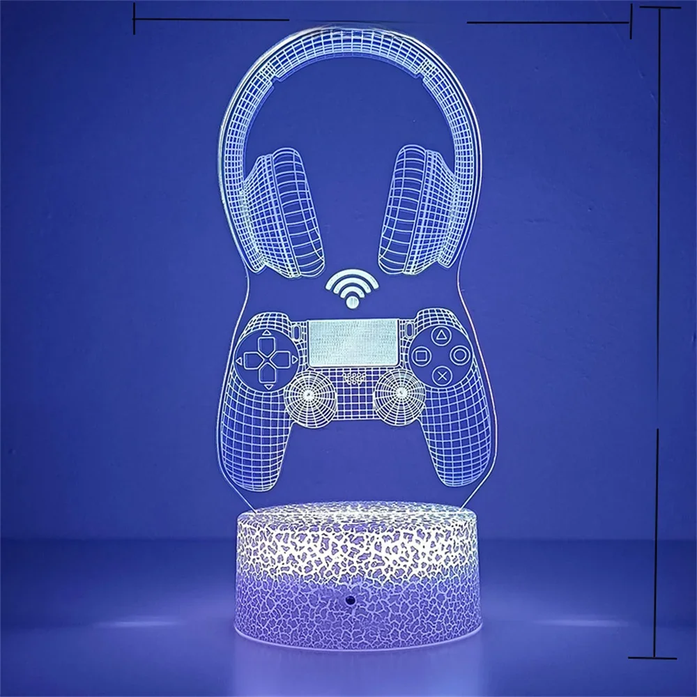 PS4 manette de jeu veilleuse 3D Illusion lampe jeu casque lumière pour chambre décor LED atmosphère chevet nuit lampes enfants cadeau