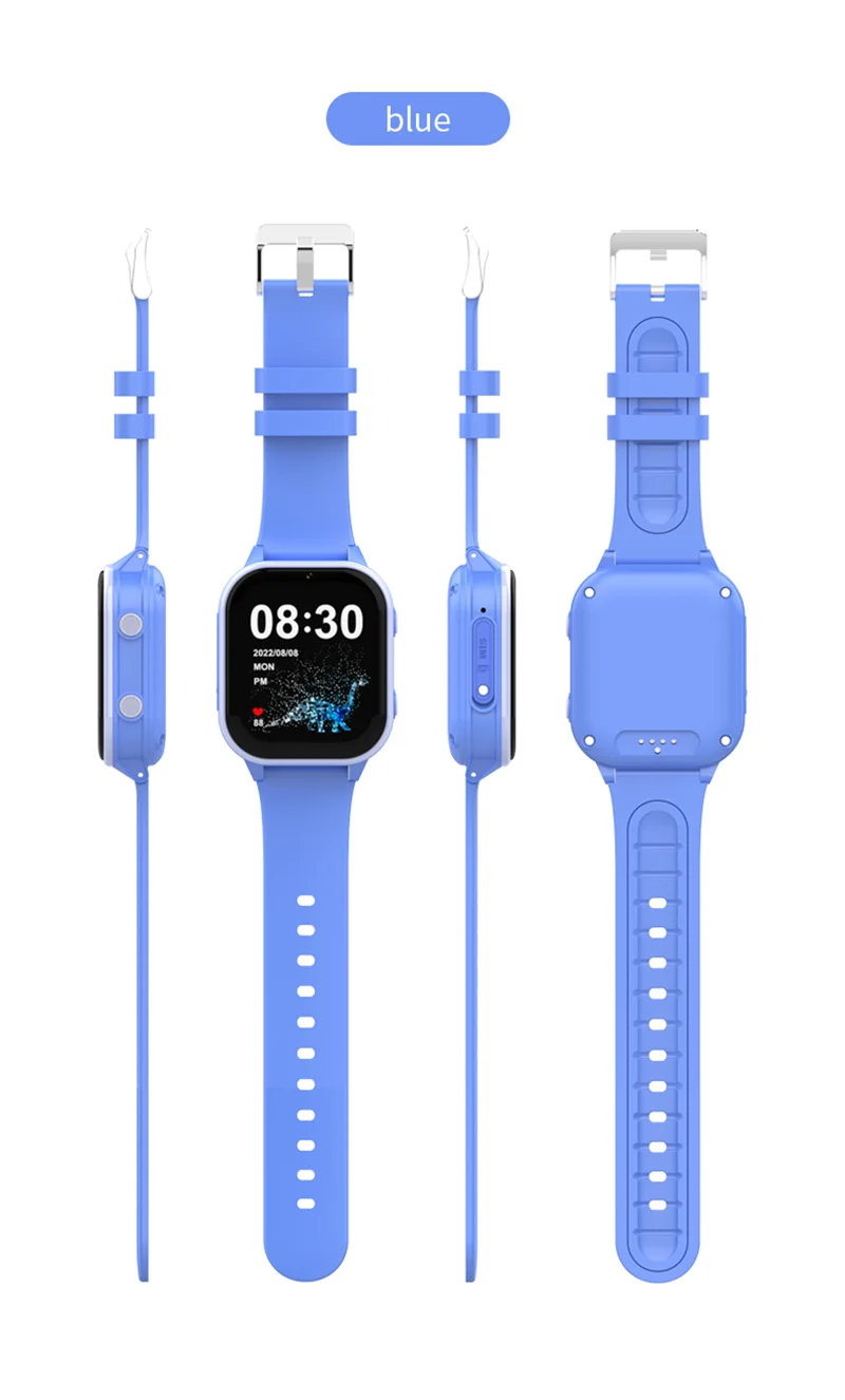 Olivfant Smartwatch per Bambini 4G, Orologio Intelligente per Bambini con Videochiamata, Chat, Localizzatore GPS e Chiamate SOS, Sveglia con Telecamera di Gioco, Regali per Ragazze e Ragazzi Blu