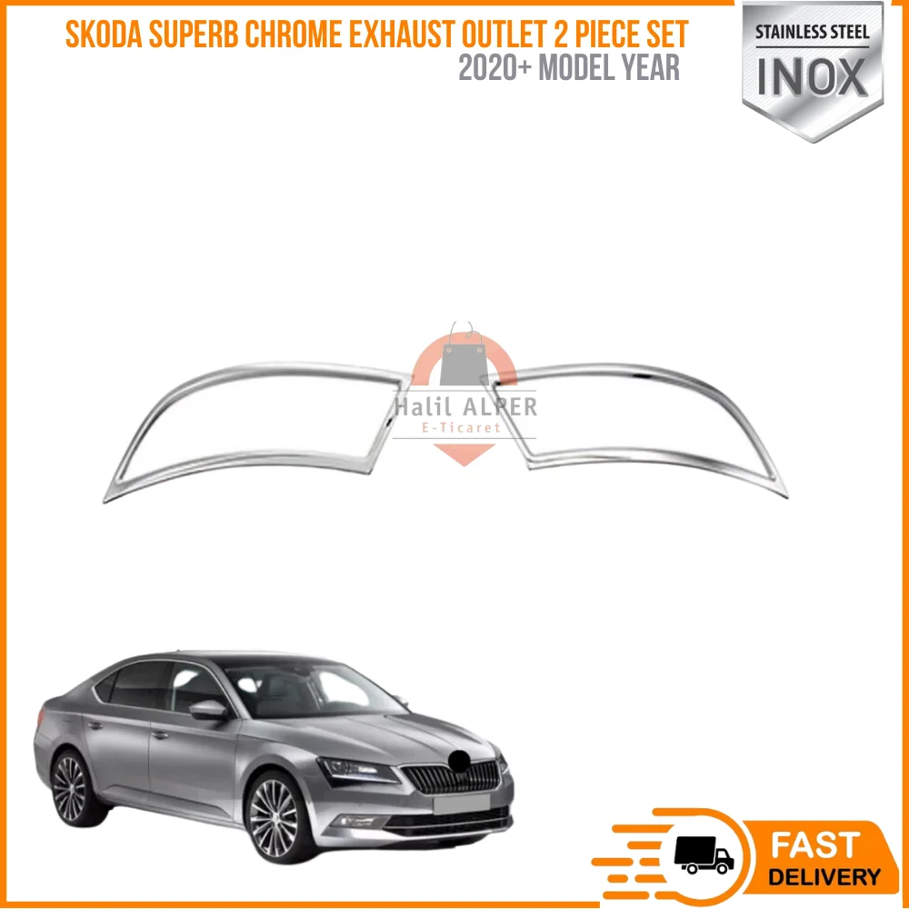 For Skoda Superb Chrome exhaust outlet 2 piece set 2020 et above. Stainless steel. ISO9001/2008 A + quality car modified design