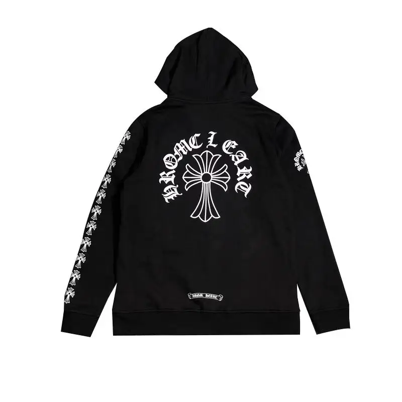 CHROME HEARTS 2025 New men's and women's same zipper jacket printed loose hooded long sleeved top