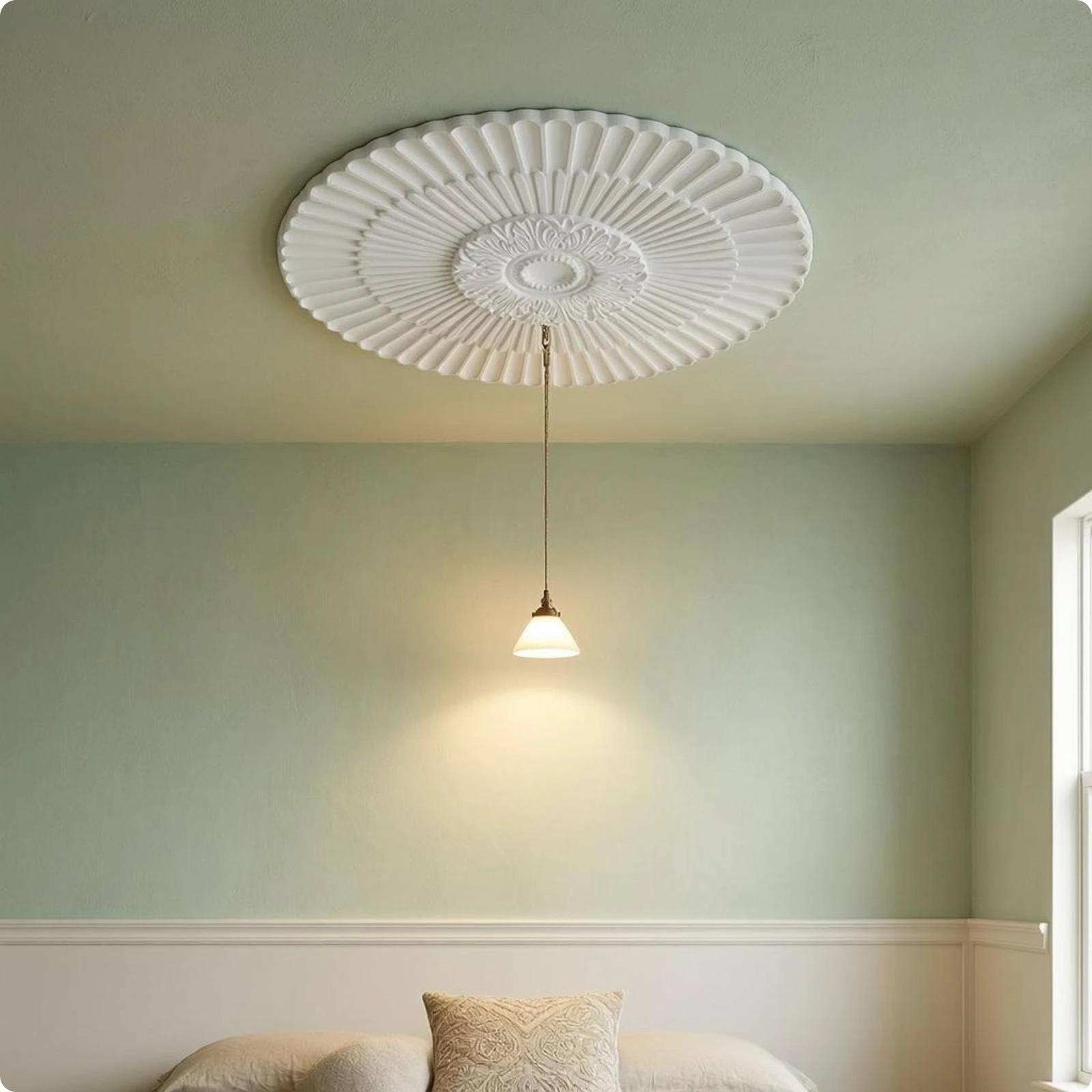 34-51cm Ceiling Medallion Round PU Decorative Ceiling Fan Lamp Cover Split Plate European Safe Decoration for Home Offices Hotel
