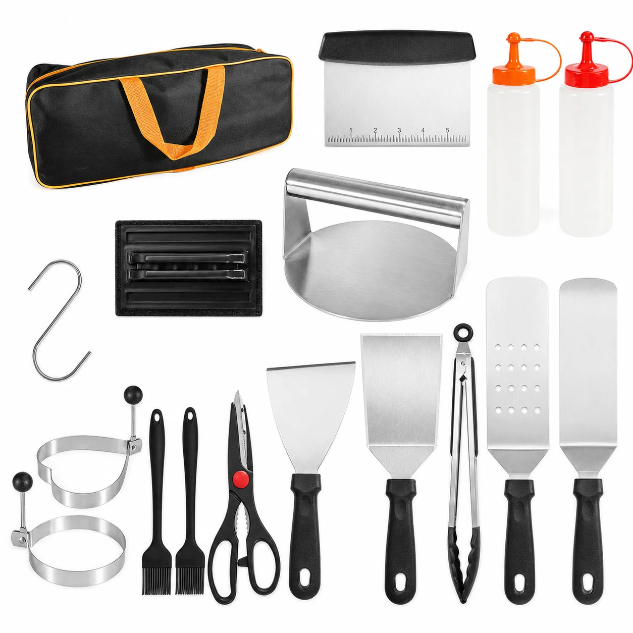 25 Piece Stainless Steel Outdoor Bbq Grill Set Bbq Tools Cooking Bbq Spatula Steak Pan-Frying Teppanyaki For Home