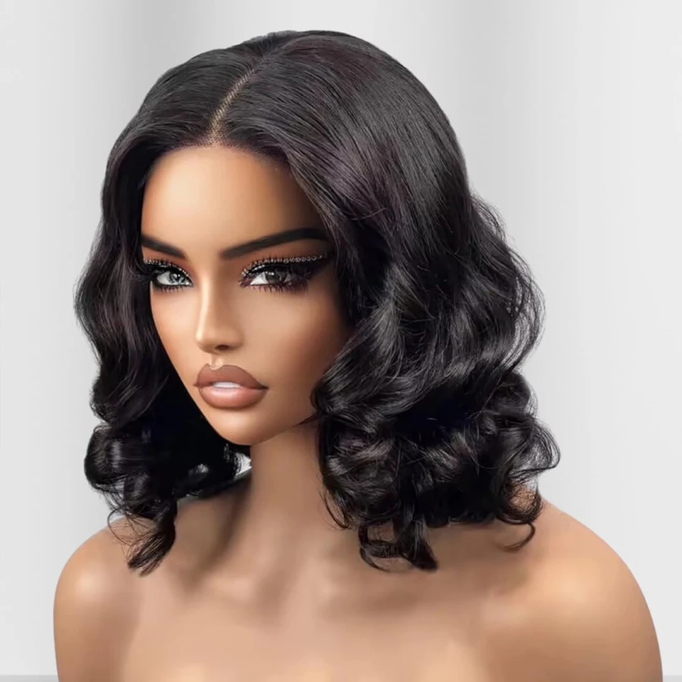 Short Bob Wig Body Wave 13x4 Transparent Lace Human Hair Wigs Remy for Women 4x4 Lace Wig Water Wave Pre Plucked for Women