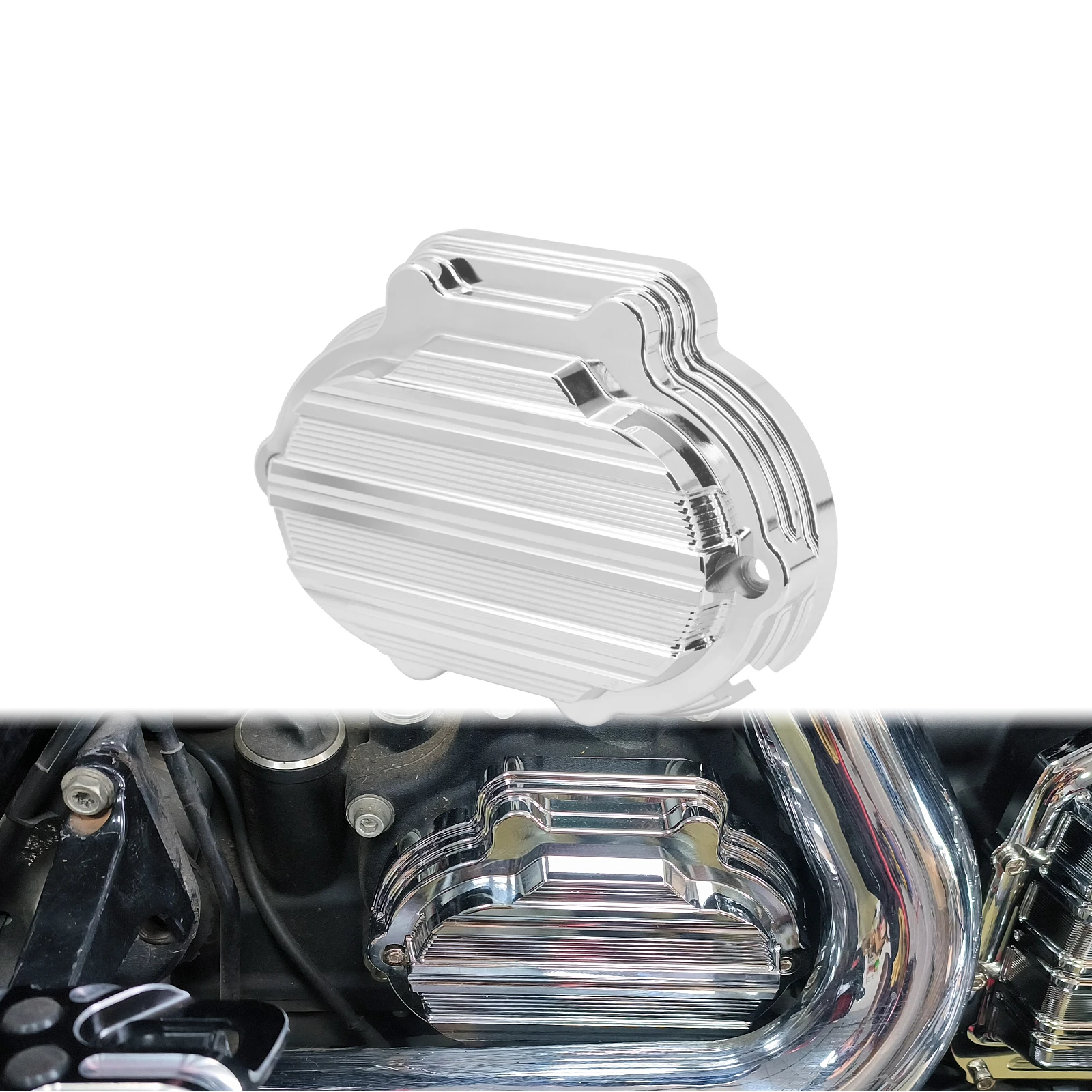 

Хромированная боковая крышка трансмиссии для мотоциклов Harley Touring FLTRU FLHXS FLTRX FLHR 14-16 с обтекателем и моделей 2017-2023 годов