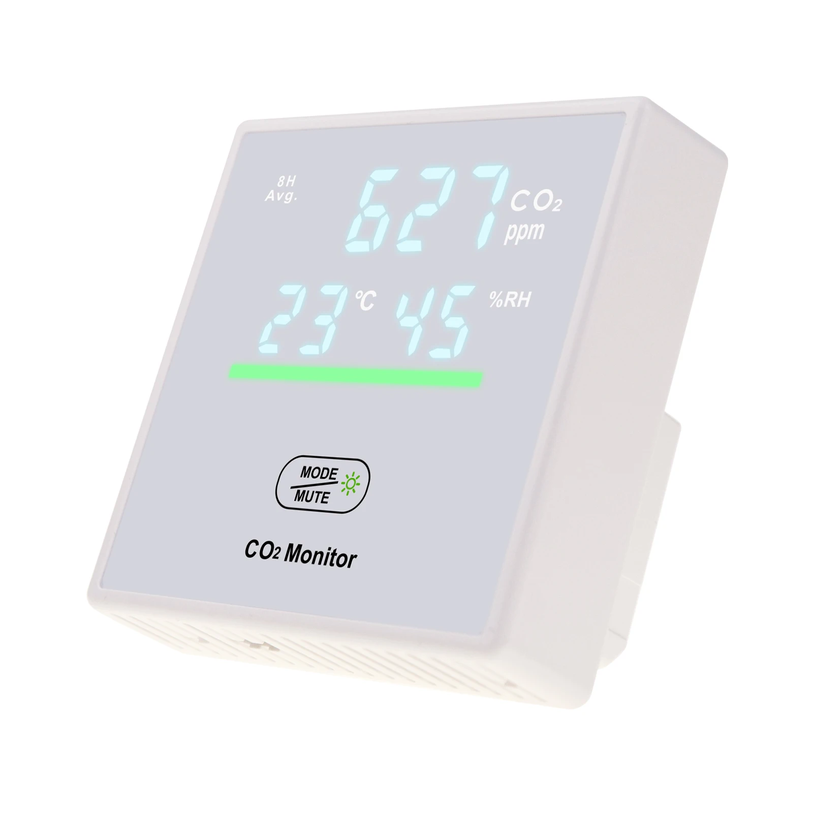 Indoor Air Quality Monitor, Carbon Dioxide Meter, CO2 Detector with Temperature and Humidity Measurement, Brightness Adjustment