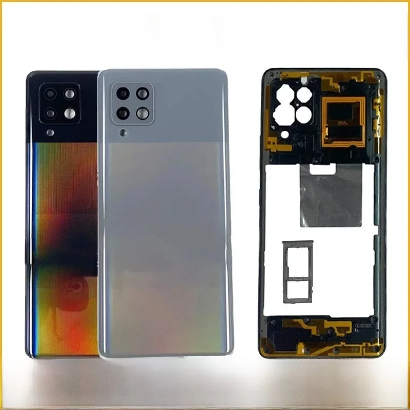 Do Samsung Galaxy A42 5G A426B Obudowa Środkowa rama + Pokrywa baterii Obudowa tylnych drzwi Obudowa tylna z obiektywem aparatu Wymień — zdjęcie produktu 4