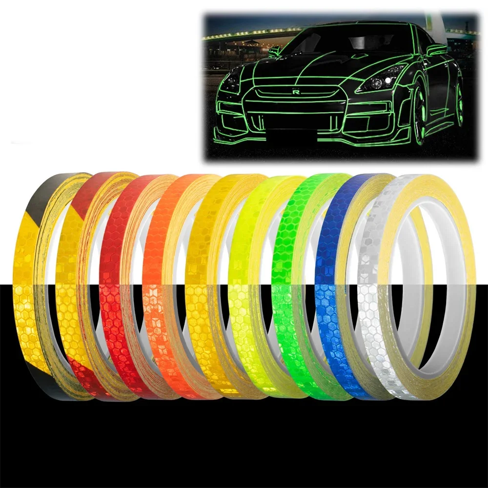 AliExpress Satop Cinta 1cm*8m Reflective Tapes 9 Colors Reflectors Warning Tape Night Safety Sticker White Blue Red Yellow Orange Green For Bicycle Car