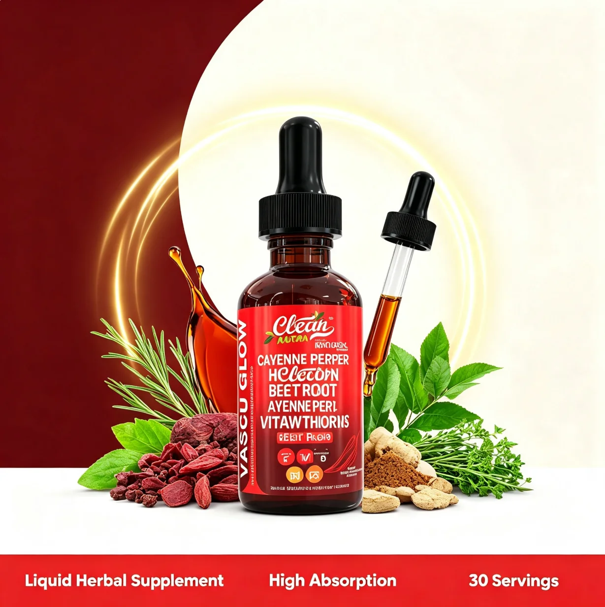 Vitamin D3 K2 Drop - Clean Nutra Pepe di Cayenne, Biancospino,