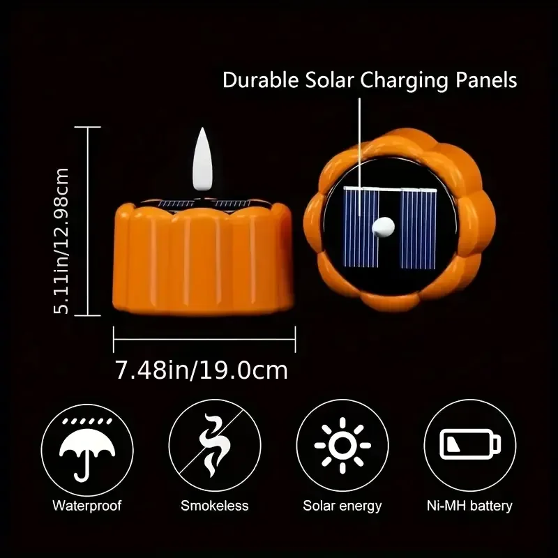 Lampada a candela solare a LED senza fiamma da 6 pezzi, adatta a vari tipi di stanze, è una scelta ideale per l'illuminazione interna.