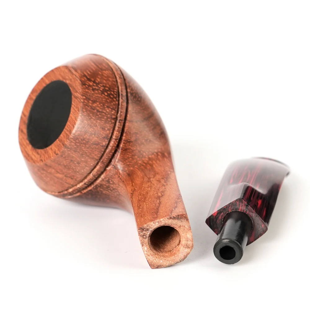 JIBILL Bulldog pipe, 3mm pipe channel, colorful pipe holder, solid wood bowl, curved handle pipe，double waistline design