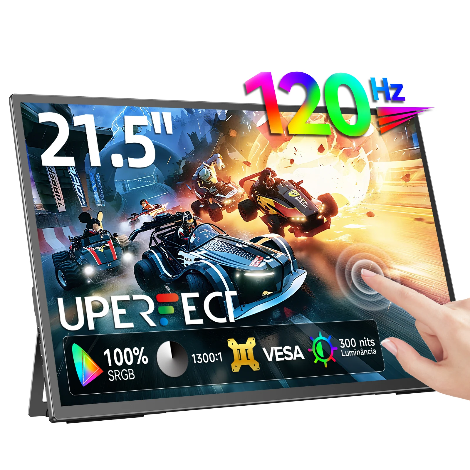 【セール中】UPERFECT タッチポータブルモニター 21.5インチ 1080P 100%sRGB IPS FreeSync HDR 120Hz ゲーマー向けスクリーン PC/ノートパソコン用拡張ディスプレイ