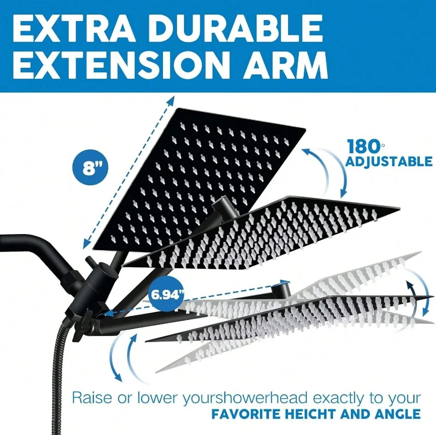 رأس دش مع رشاش يدوي، مجموعة رأ - مراجعة High Pressure Shower Head Handheld وسعره