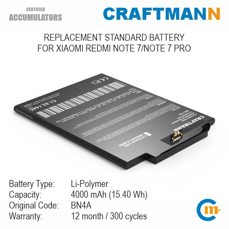 Craftmann Battery for XIAOMI REDMI NOTE 7/NOTE 7 PRO (BN4A)