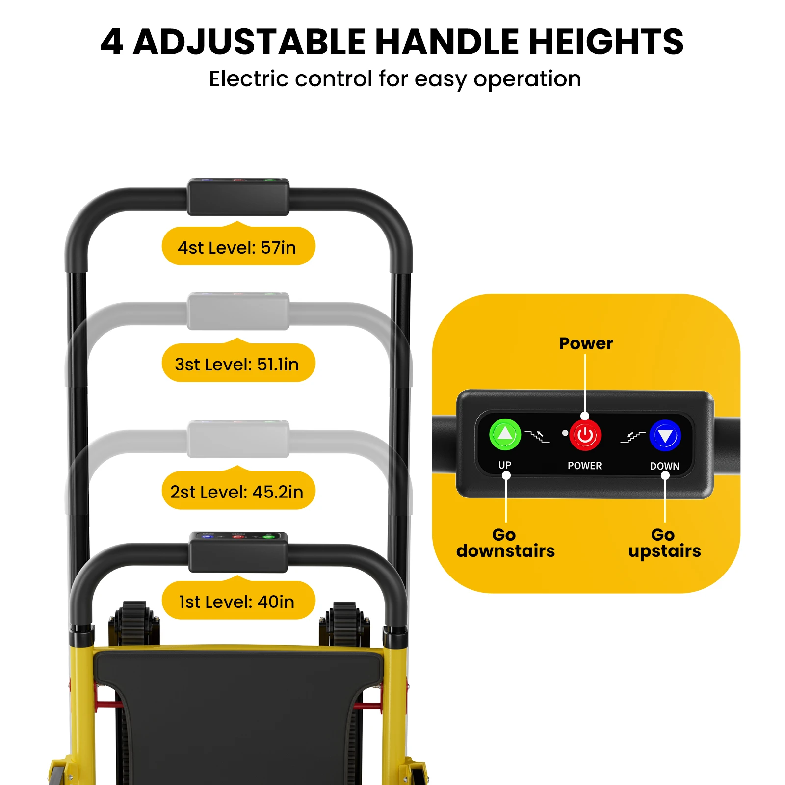 Electric Stair Climbing Chair Foldable Emergency Stair Lift Wheelchair Battery Operated Elderly Disabled Max 440 lbs Load 120W