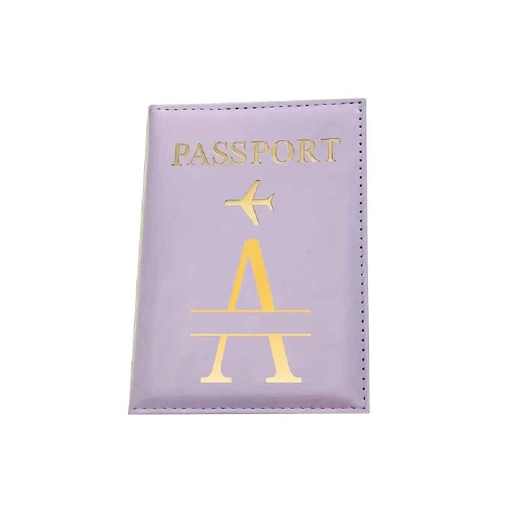 Lightweight PU Personalized Passport Holder Golden Foil Letter Stamp Custom DIY Gift For Business Travel Couple Outdoor Use