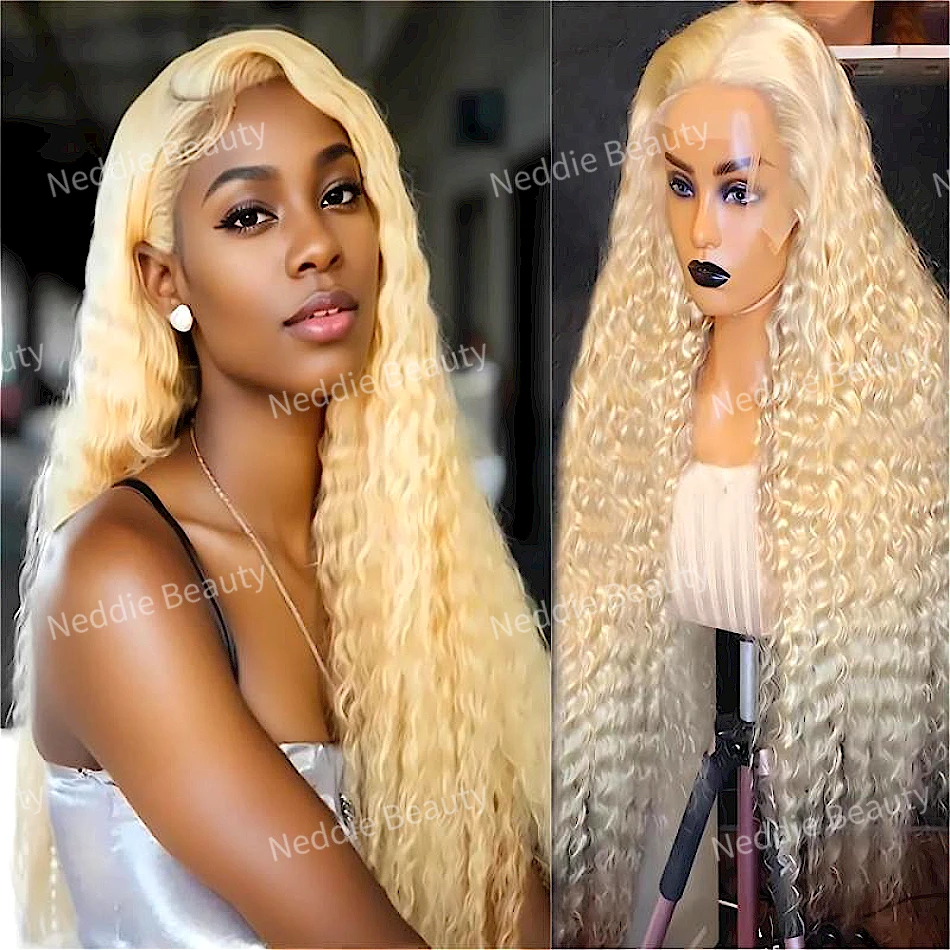 

HD Lace Wig 13x6 Human Hair Blonde 613 Water Wave 100% Frontal Wig Choice Curly Brazilian PrePlucked Transparent Wigs For Women