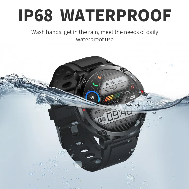 LIGE สมาร์ทวอท์ชผู้ชาย1.6 ''IPS HD หน้าจอบลูทูธนาฬิกาข้อมือ IP68กันน้ำความจุสูงแบตเตอรี่ Smartwatch สำหรับชาย