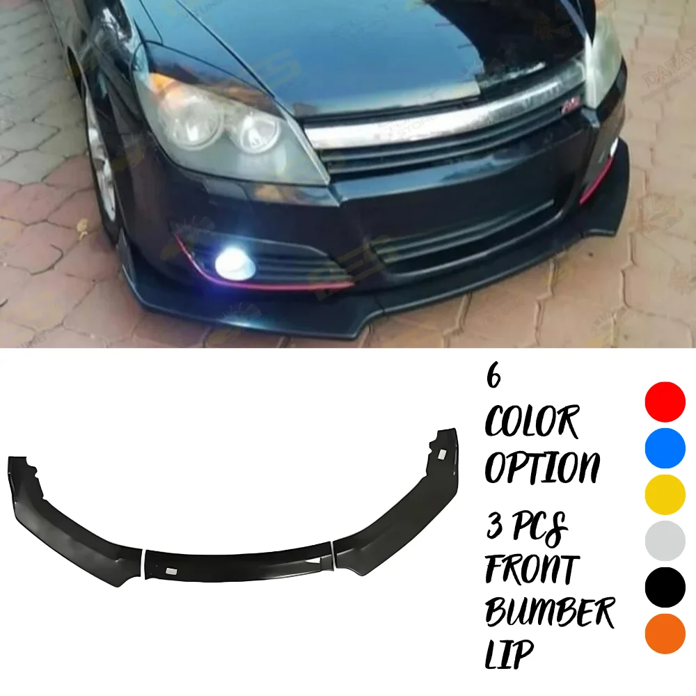 3 Pcs Front Bumper Lip For Opel Astra H 2004-2010 Body Kit Car Accessories Spoiler Splitter Diffuser Sport Bumper Exterior Parts