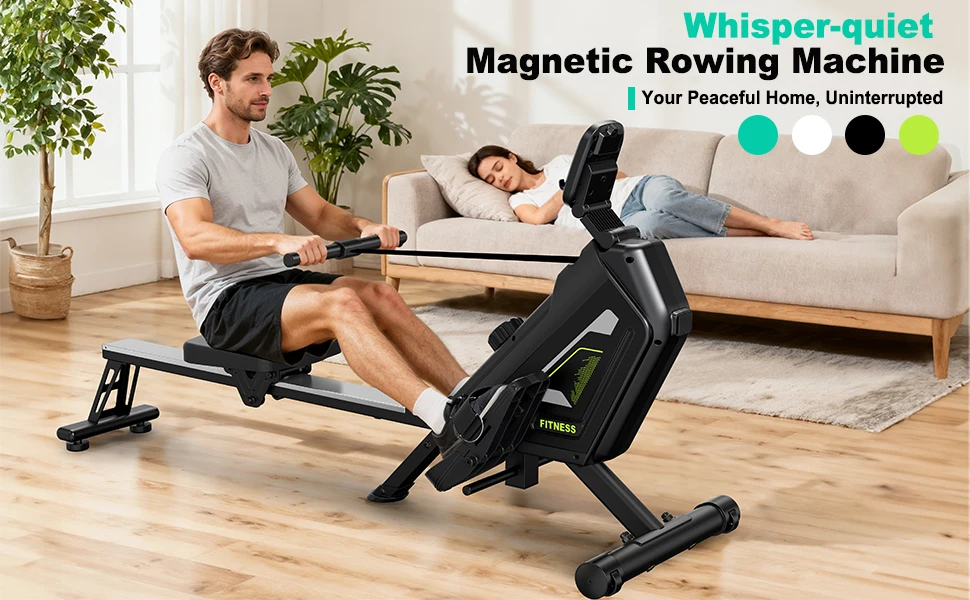 Klyzoom Heimtrainer Magnetisches Rudergerät, 16 Widerstandsstufen, Leises Rudergerät mit APP, 160kg Tragkraft, Einfache Montage, Kompakt – Detail 1