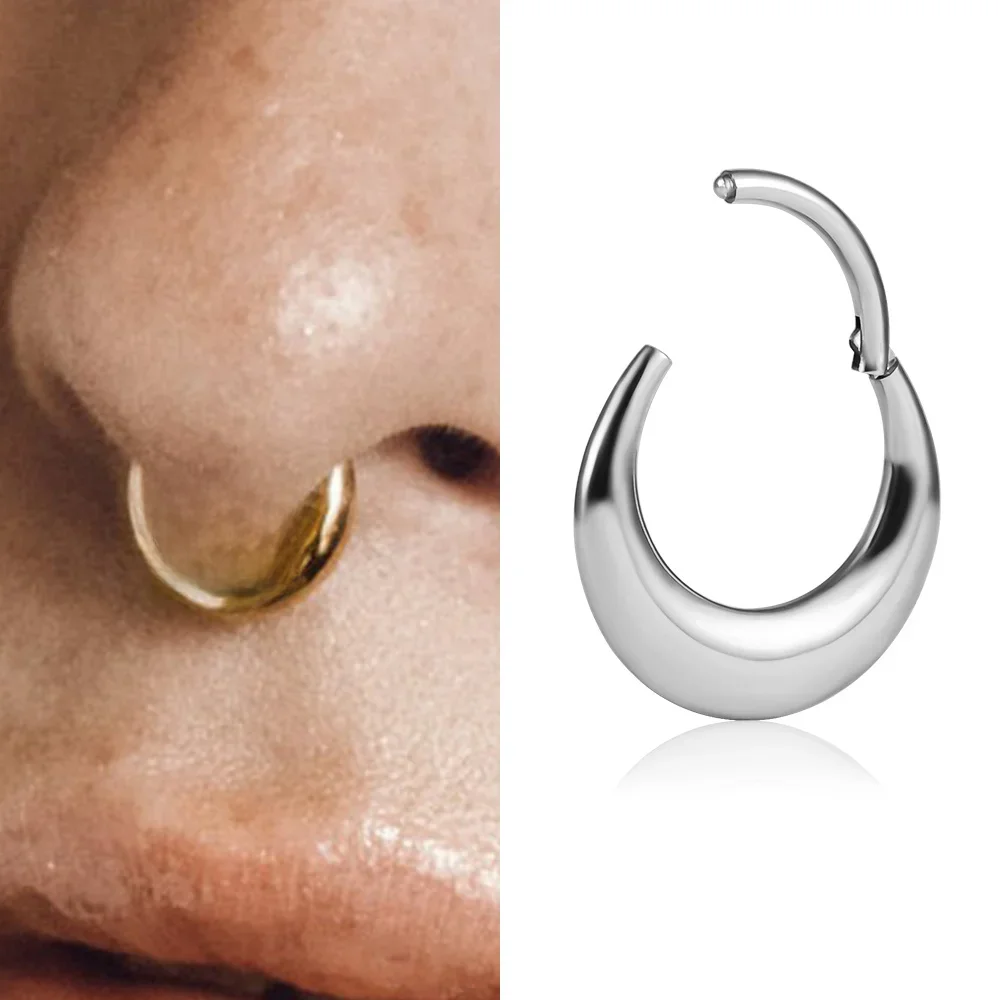 Vanku 1pcs 316l chirurgischer Edelstahl clip Helix Creolen Nasenring Tragus Septum Ringe Piercing