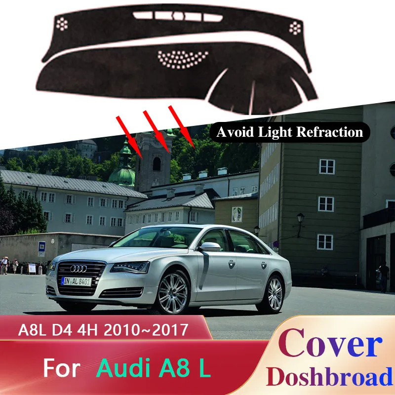 

Крышка приборной панели, коврик, коврик для приборной панели, коврик для Audi A8 L A8L D4 4H 2010 ~ 2017, Солнцезащитный ковер с защитой от грязи и солнца, аксессуары 2011 2012 2013 2014 2015 2016