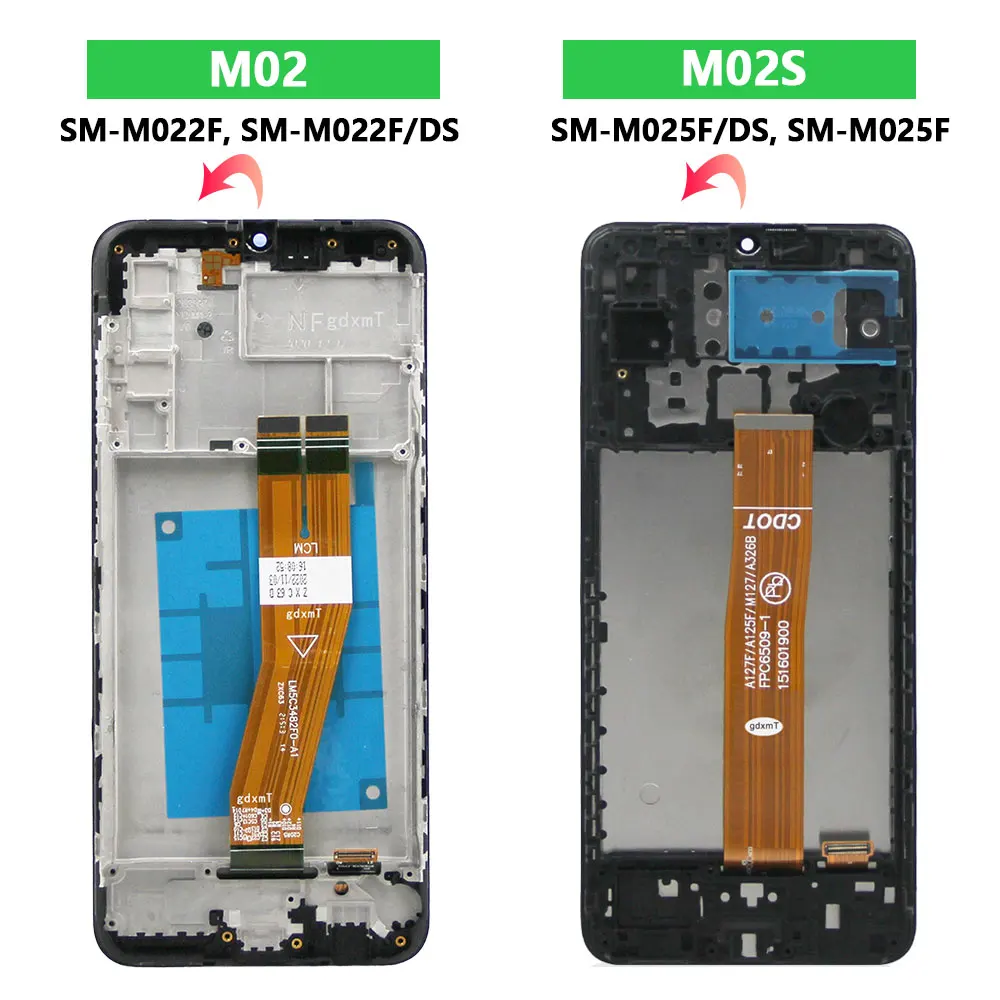 Tested Display For Samsung M02s M025F LCD Display Touch Screen Digitizer Assembly Replacement For Samsung M02 M022F LCD