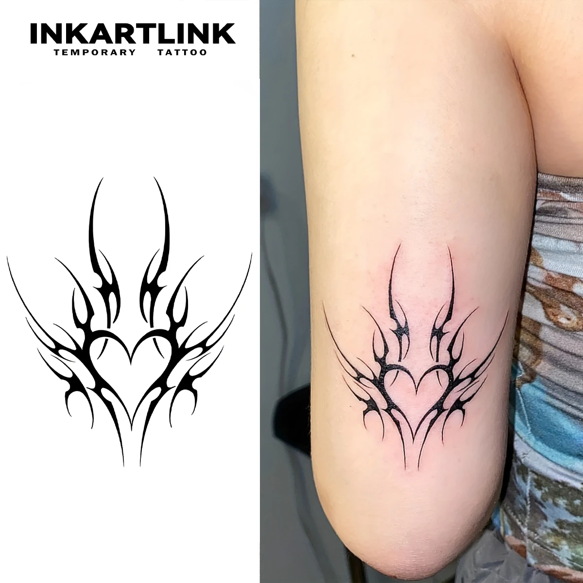 

Love Pattern Temporary Tattoo,Lasts To 15 Days New Technology Magic Waterproof Semi Permanent Sticker