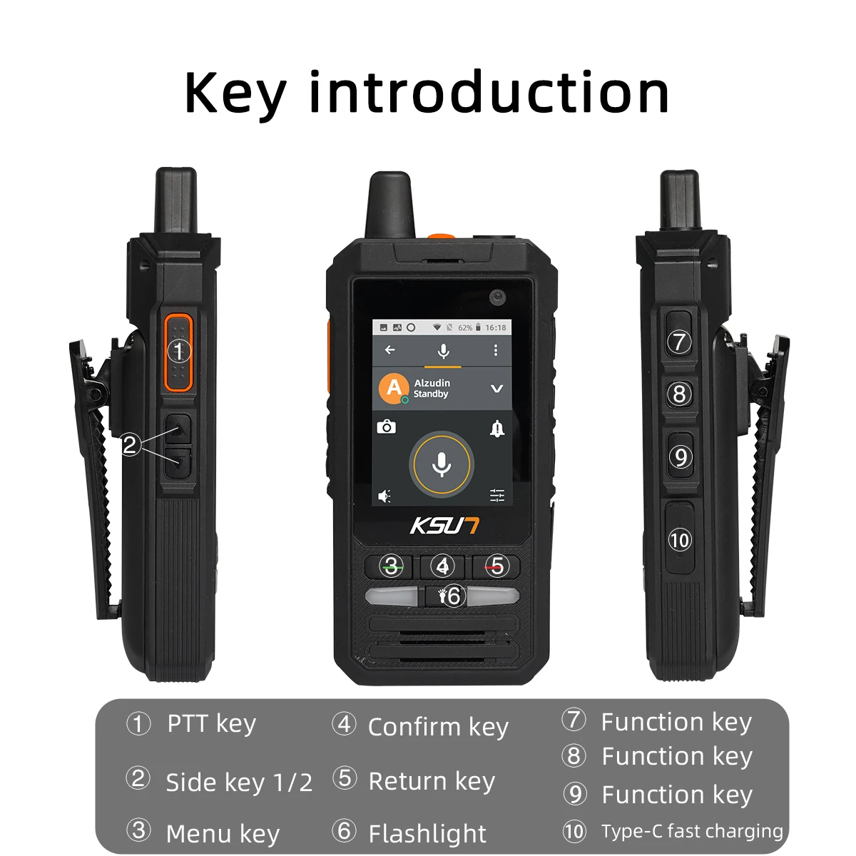 Imagem -02 - Walkie Talkie Phone Work For Zello App Rede 4g Rádio Móvel 100km 150km Long Range Smartphone Portátil Wifi Câmera Android