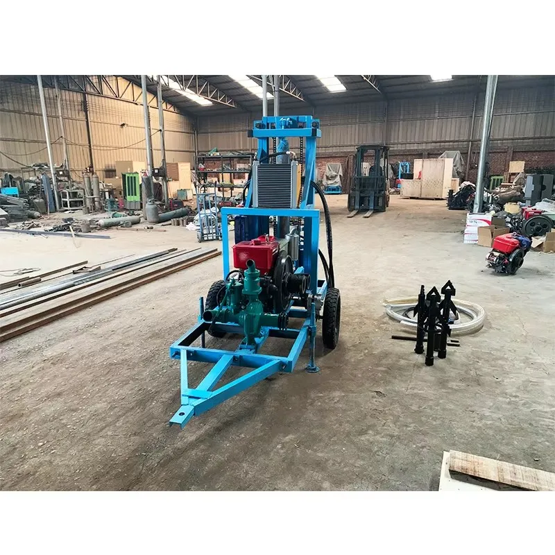 Home Well Portable Small 120m/150 meters Hydraulic Diesel Engine Home Built Well Borehole Drilling Rig Machine