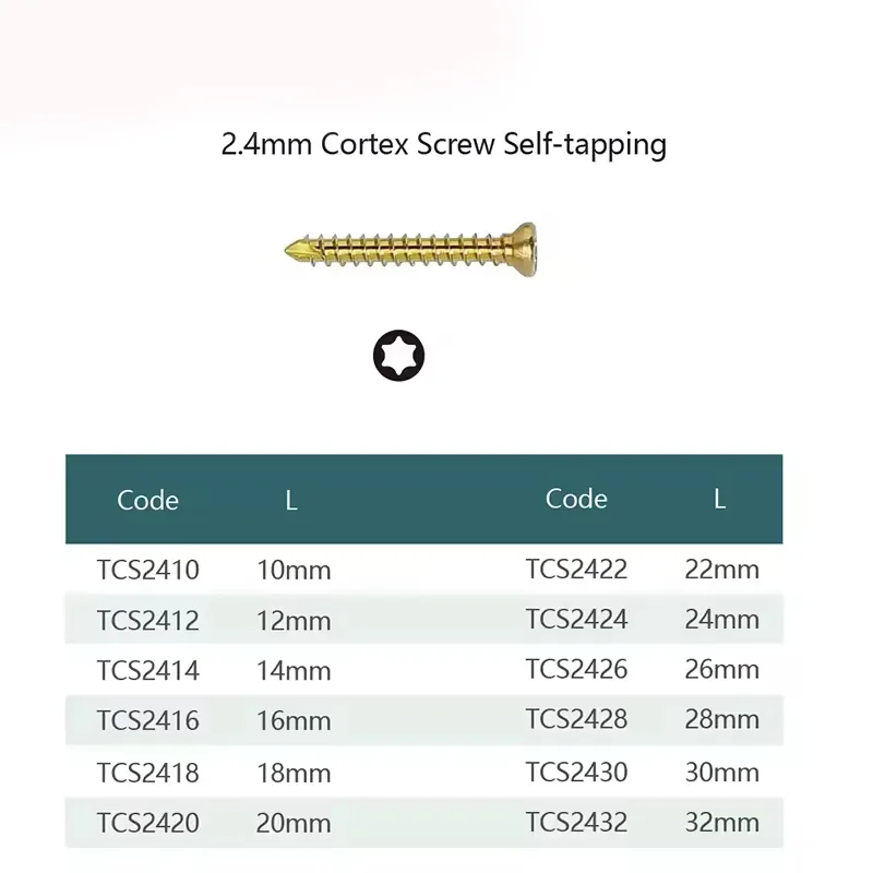 

2.4mm alps self-tapping Veterinary Instrument equipments products cortex screws