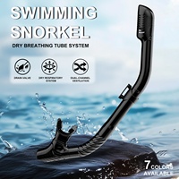 XIAOTREE Dry Snorkel Tube Easy Breath Scuba Diving Splash Guard Top Valve Swimming Underwater Equipment For Adults Kids Youth