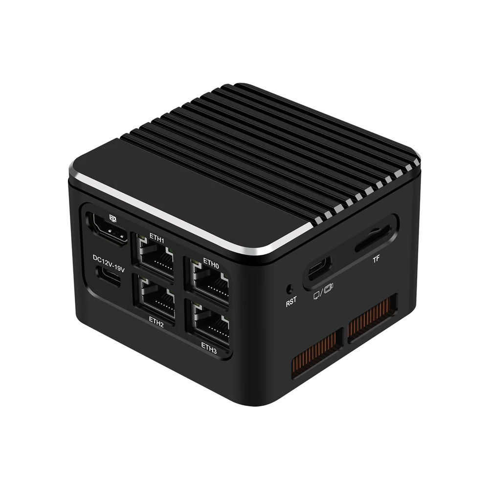 

HUNSN Micro Firewall Appliance, Mini PC, VPN, Router PC, Intel N100/I3 N305/N200, RJ48,2.5GbE I226-V x 4, Type-C , HDMI, 2USB3.1