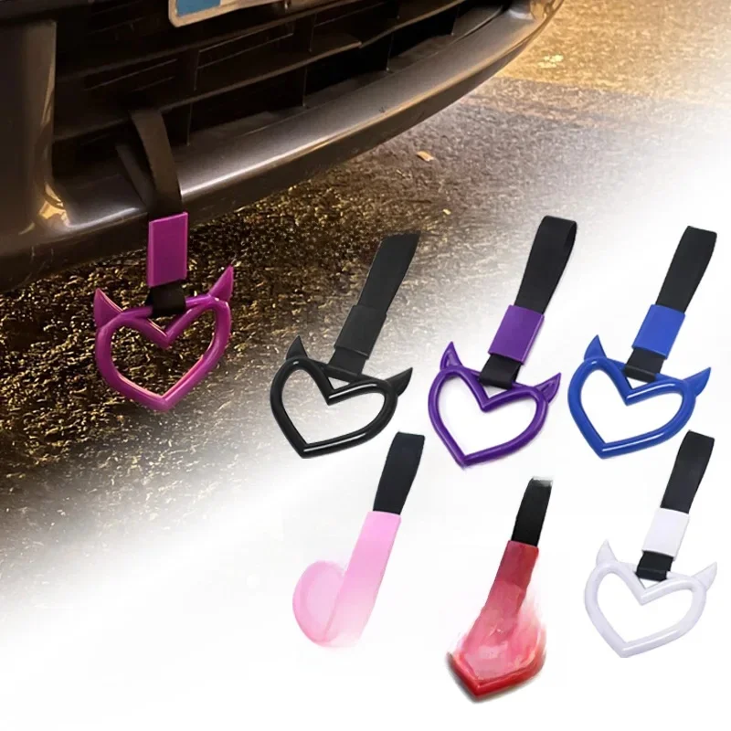 JDM Train Bus Handle Hand Strap Ring Heart Styling Drift Charm Strap Drift Auto Warning Ring Car Strap Car Rear Bumper Supplies — zdjęcie 2