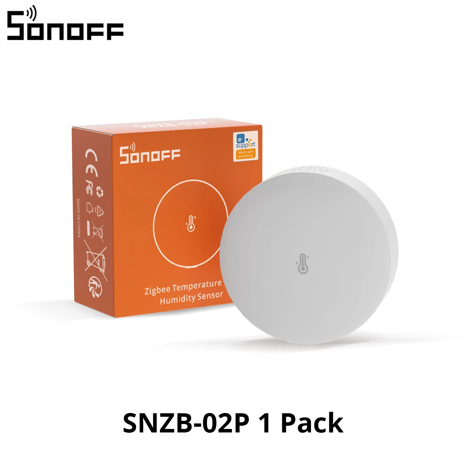 SONOFF SNZB-02P Zigbee Temperatuur- en vochtigheidssensor Hoge nauwkeurigheid Waarschuwing Slimme scènes via eWeLink Spraakbesturing met Alexa Google Home