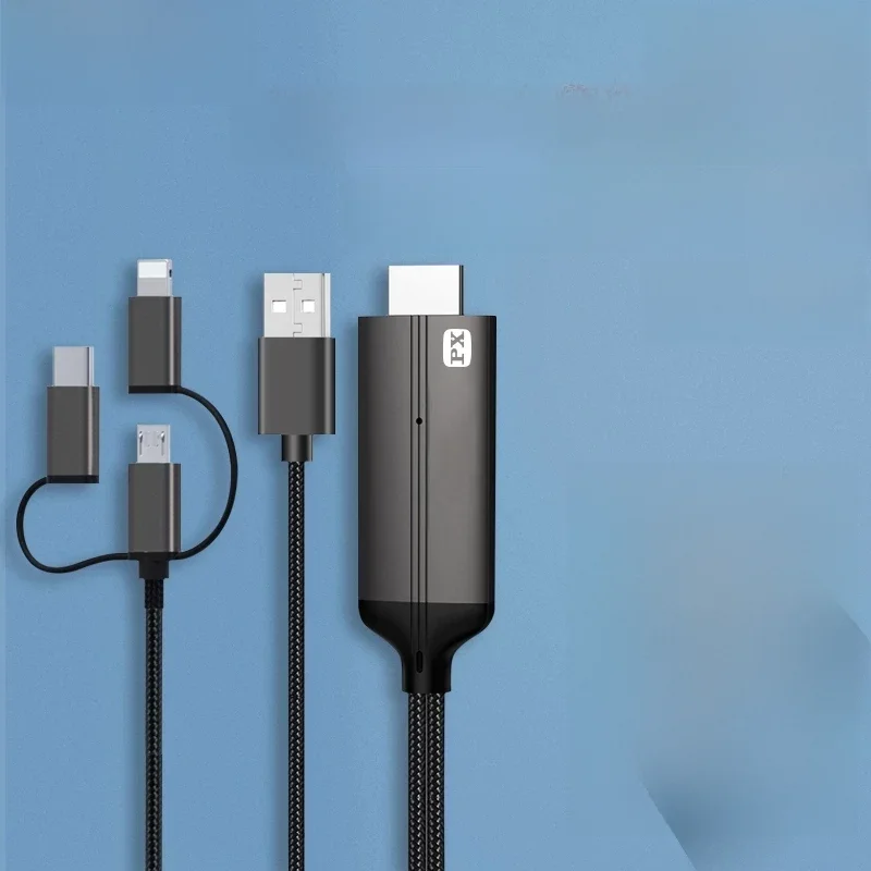 PX New 1080P Full HD 3-in-1 Hdmi-compatible Cable Lightning Type-C to MHL Cable Micro USB Adapter Phone to TV Projector
