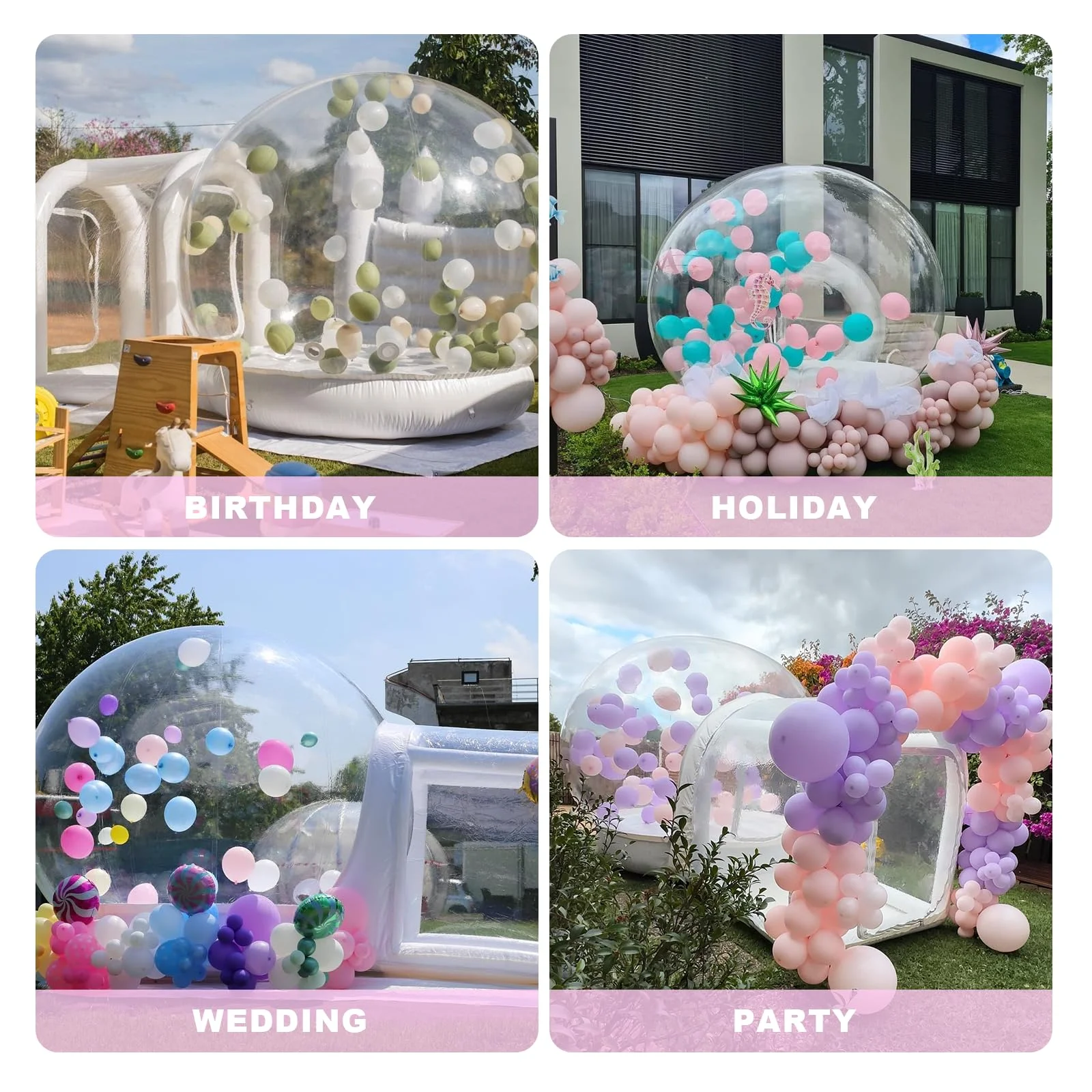 PVC 15FT Commercial Inflatable Bounce Castle House with Slide & Ball Pit + 10FT Jumping BottomBallon Bubble House For Kids Party