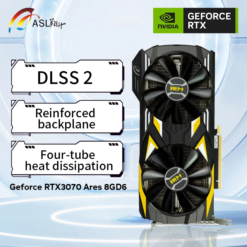 

ASL NVIDIA GeForce RTX 3070 8 ГБ GDDR6 256 бит PCI-E 4,0 12-контактная новая игровая видеокарта Видеокарта с HDMI-совместимым DP для ПК