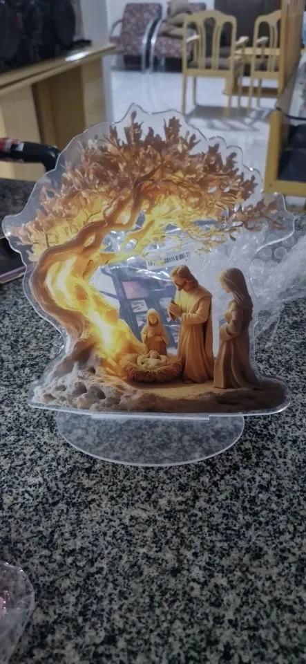 1PCS Nativity Desktop Decoration Statue Home Decoration Office Decora Art Theme Party Decora Christmas Decora Jesus Scene Decora photo review