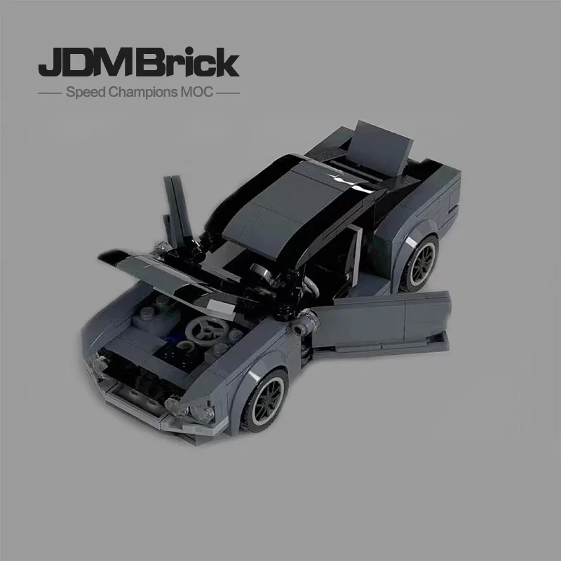 MOC-25557 Building Block Car Model Series Grey Classic Sports Car Cool Super Run Adult Assembly Building Block Car Toy Gift Box