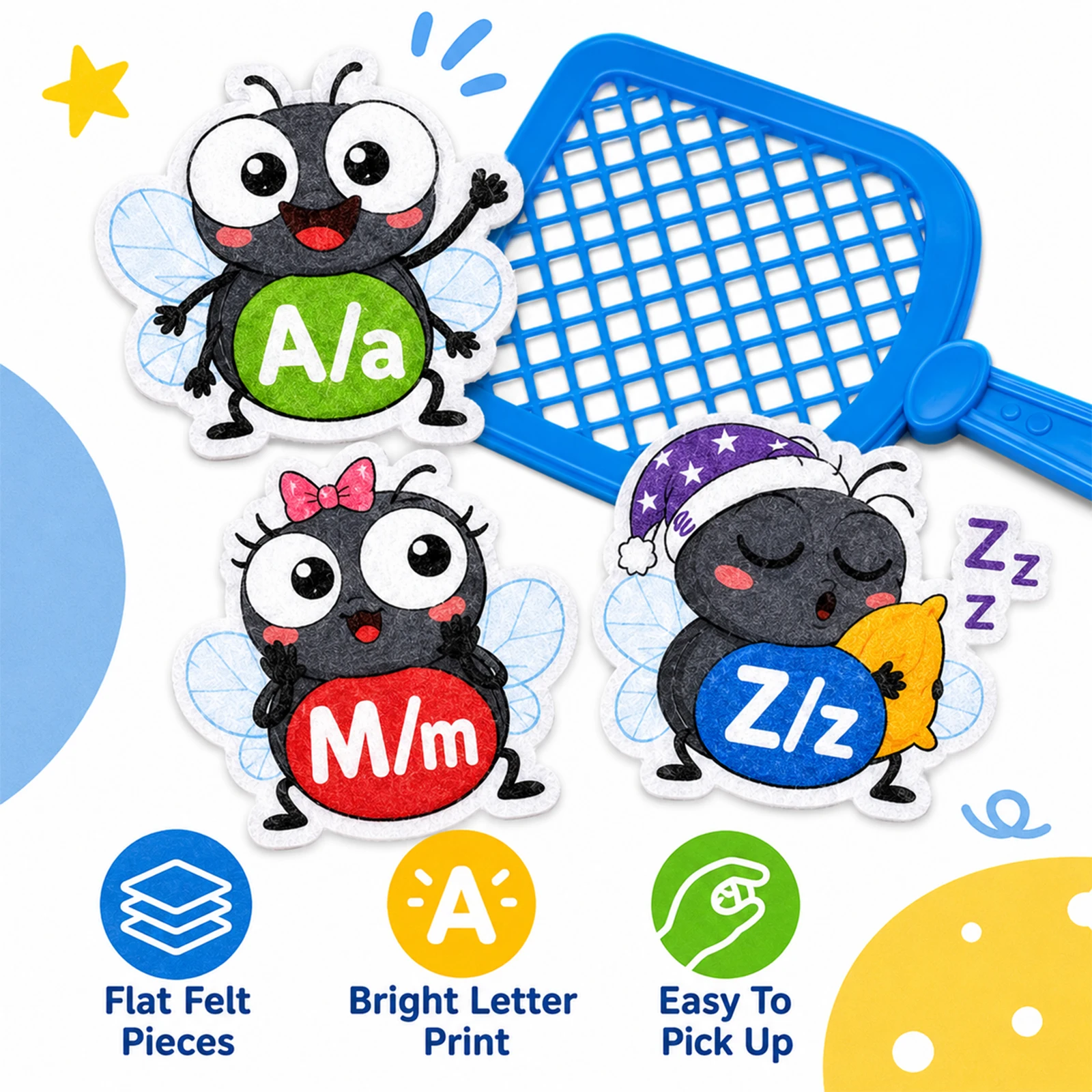 Alphabet Recognition Felt Cards, Interactive Classroom Learning Activity, English Learning Aid, Back-To-School Essential