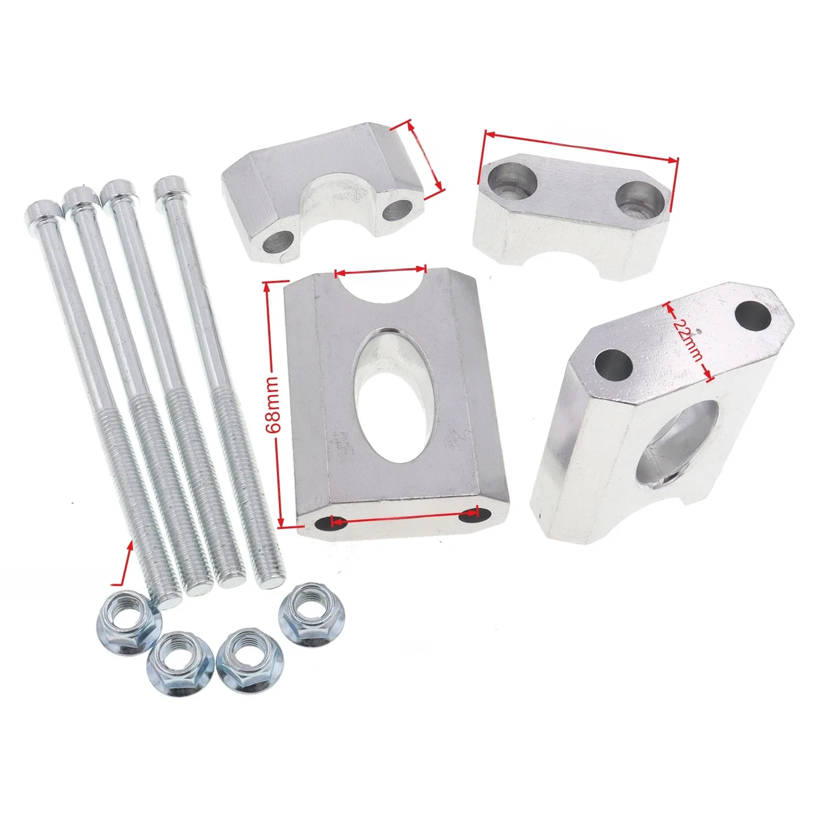 AliExpress NONE 1 Set 7/8" 22mm Silver Aluminum Alloy Motorcycle Handlebar Clamp Riser Mount Adapter Fit 110cc 125cc Dirt Pit Bike ATV