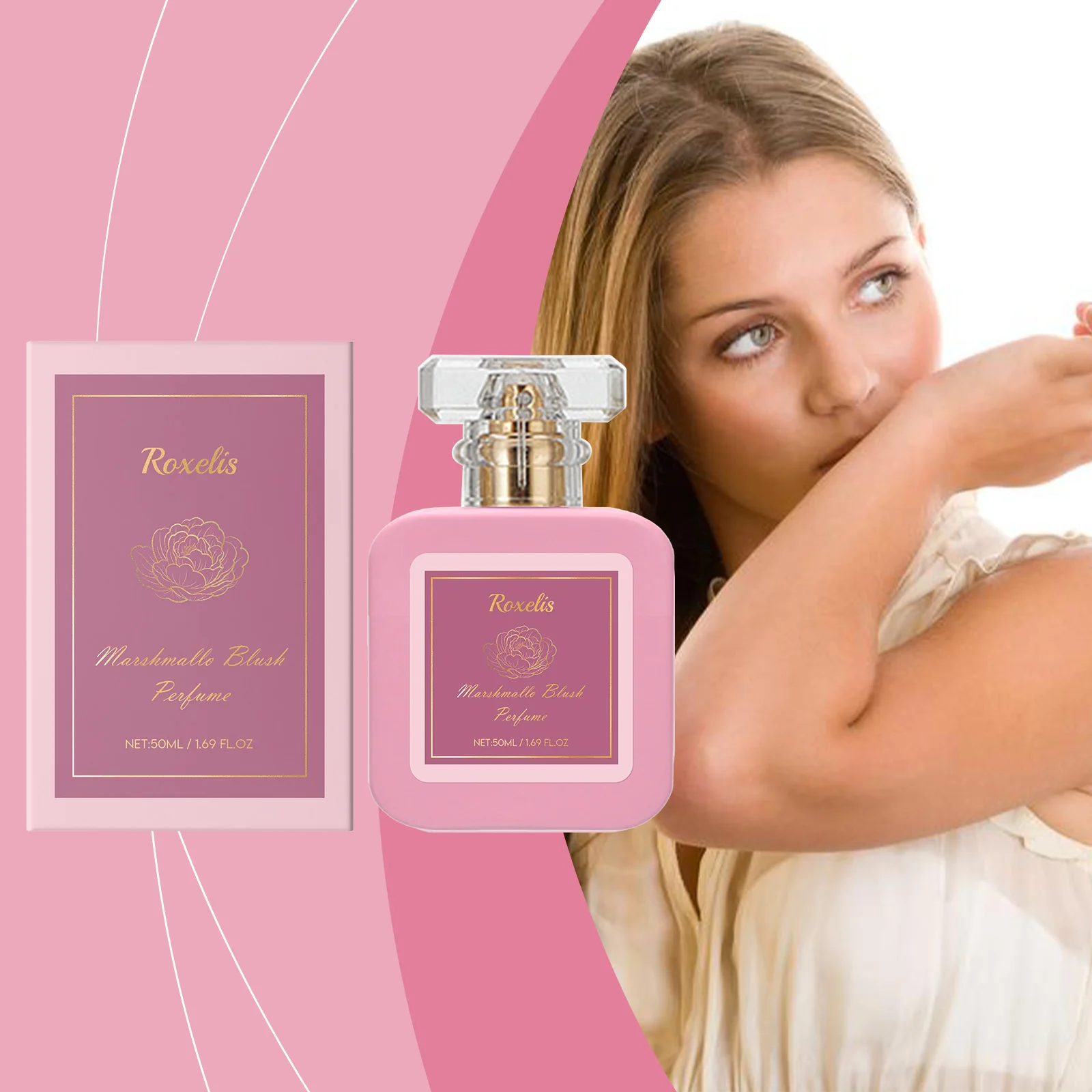 Roxelis 50ml malvavisco rubor Perfume dulce fresa caramelo fragancia duradera citas aroma romántico refrescante Perfume corporal