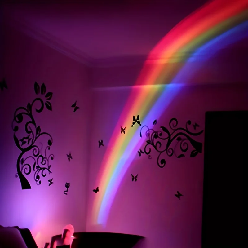 LED Colorful Rainbow Night Light Romantic Sky Rainbow Projector Lamp Home Bedroom Decoration Light