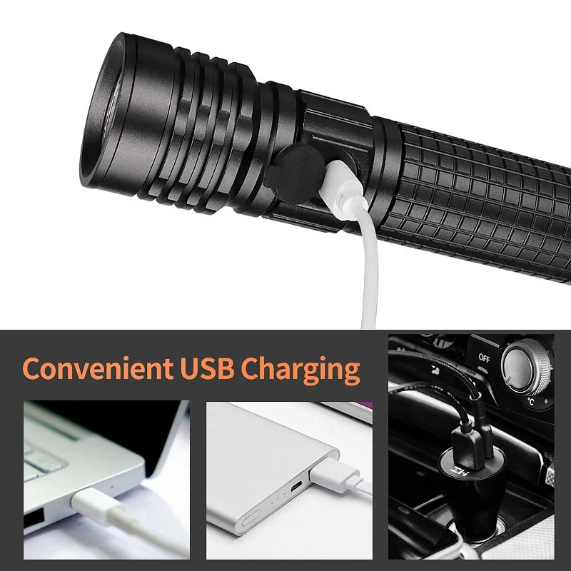 3 in1 Magnetic LED COB Rechargeable Flashlight USB Work Light Flexible Torch Kit