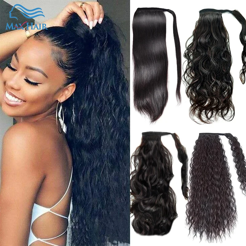 Real Beauty Ponytail Drawstring Human Hair Wrap Around Horsetail Straight Brazilian100% Remy Human Hair Ponytail Extensions