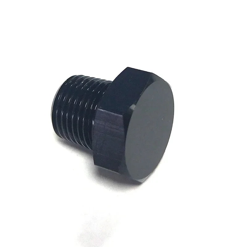 Bouchon de tuyau mâle 1/8 NPT, capuchon à tête hexagonale en aluminium, adaptateur de raccord d'écrou de tuyau de carburant, anodisé noir