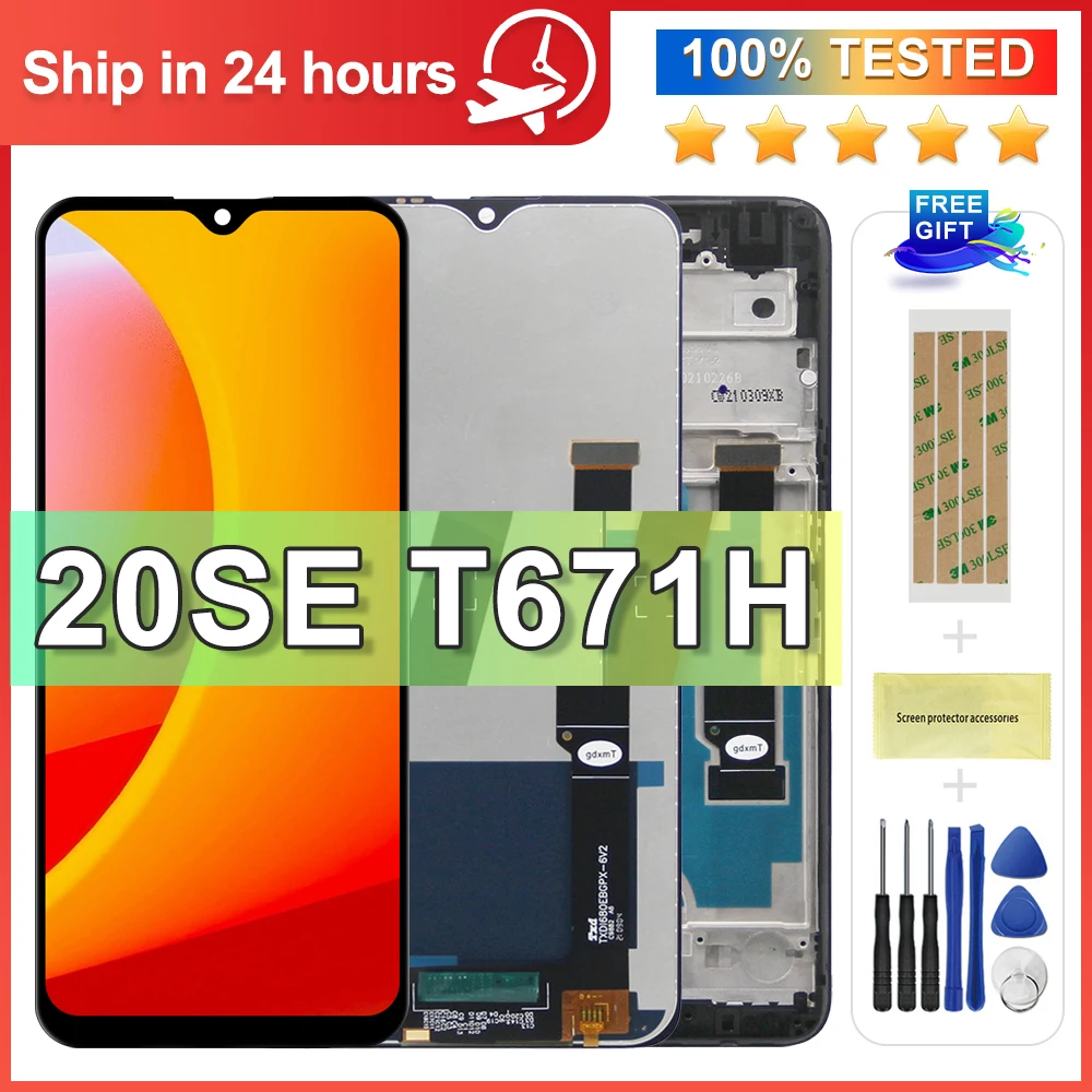 6.82\'\' For TCL 20 SE LCD Touch Display Screen Digitizer With Frame Assembly For TCL 20SE T671H, T671F, T671O, T671E Display