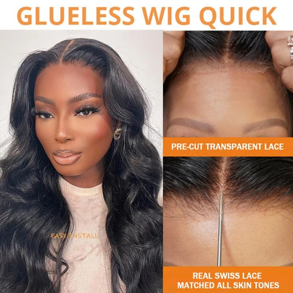 Wear And Go Glueless Wig Human Hair Pre Plucked For Women Pre Cut 13x4 Hd Lace Body Wave Lace Front Wigs On Sale Ready To Wear